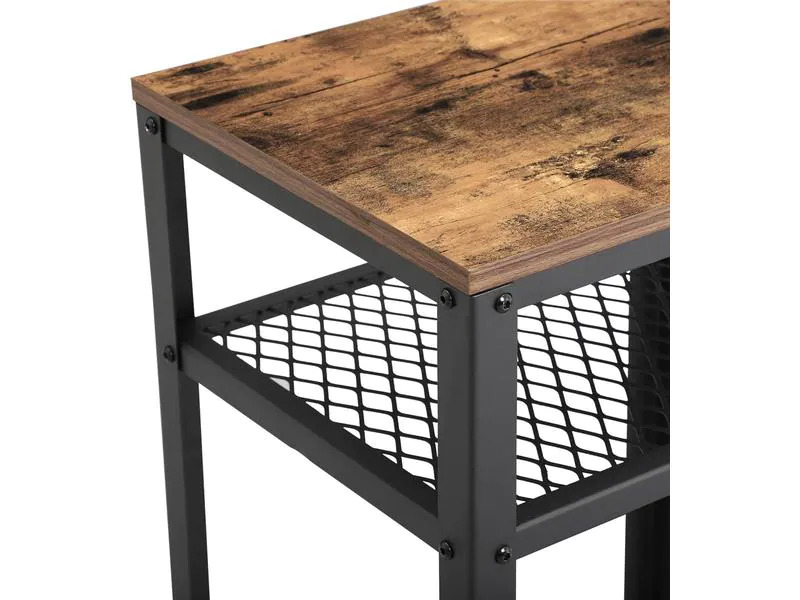 VASAGLE Beistelltisch aus Holz und Metall 45 x 75 cm, Braun/Schwarz