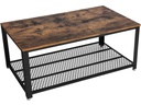 VASAGLE Beistelltisch mit Gitterablage 106.2 x 45 cm, Braun/Schwarz