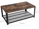 VASAGLE Beistelltisch mit Gitterablage 106.2 x 45 cm, Braun/Schwarz