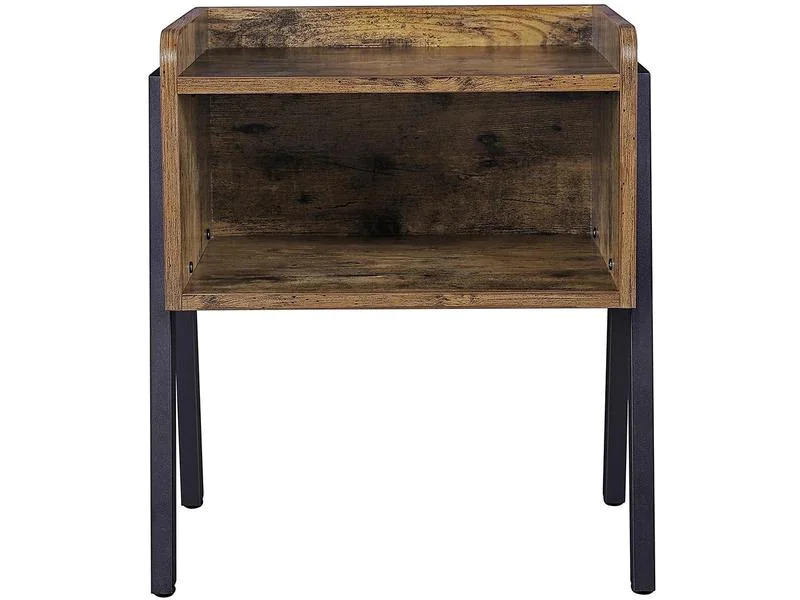 VASAGLE Beistelltisch mit offenem Fach 42 x 52 cm, Braun/Schwarz