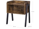 VASAGLE Beistelltisch mit offenem Fach 42 x 52 cm, Braun/Schwarz