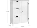 VASAGLE Kommode mit 3 Schubladen 60 x 81 cm, Weiss