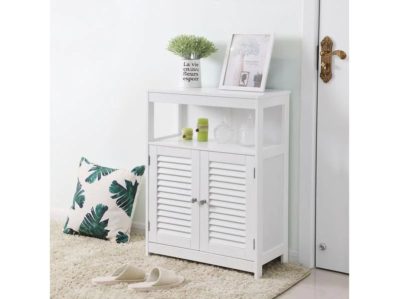VASAGLE Kommode mit Doppeltür 60 x 80 cm, Weiss