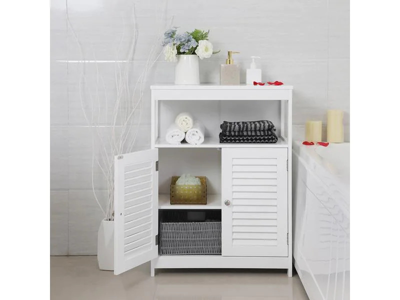 VASAGLE Kommode mit Doppeltür 60 x 80 cm, Weiss