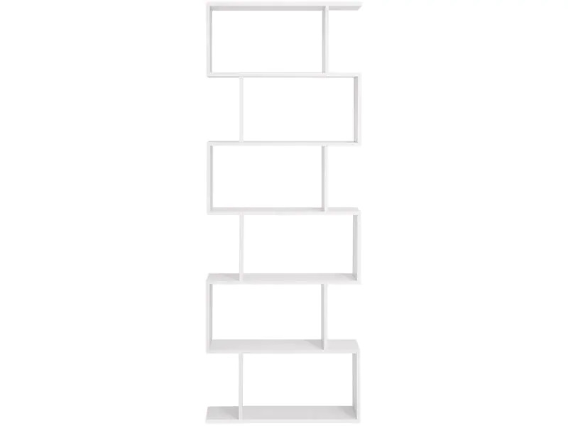 VASAGLE Regal Zick-Zack 190.5 x 70 cm, Weiss