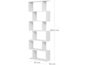 VASAGLE Regal Zick-Zack 190.5 x 70 cm, Weiss