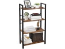 VASAGLE Regal mit 4 Ebenen 66 x 120 cm, Braun/Schwarz