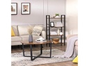 VASAGLE Regal mit 4 Ebenen 66 x 120 cm, Braun/Schwarz