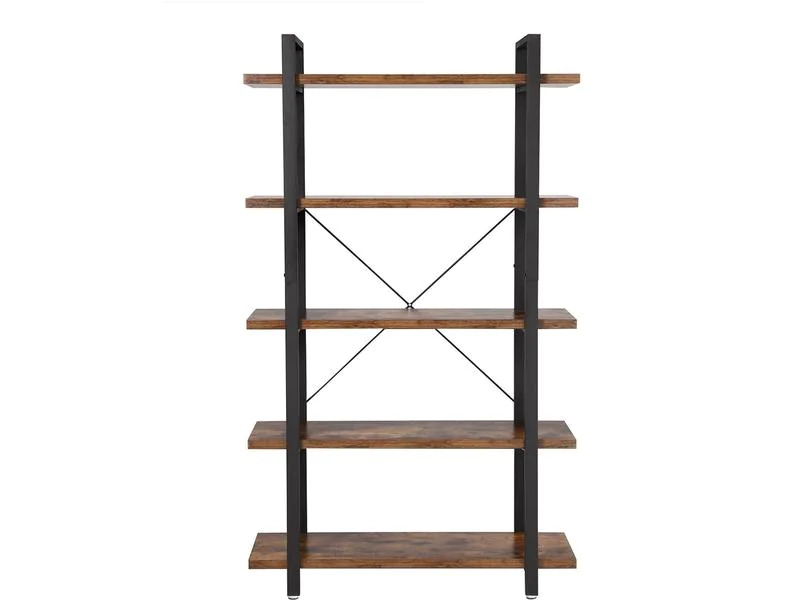 VASAGLE Regal mit 5 Ebenen 105 x 177.5 cm, Braun/Schwarz