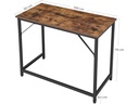 VASAGLE Tisch aus Holz und Metall 100 x 50 cm, Braun/Schwarz