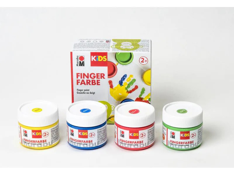 Marabu Fingerfarbe 4 x 100 ml, Mehrfarbig