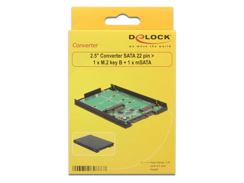 Delock 2.5-Adapterplatine M.2/mSATA - SATA 9.5mm