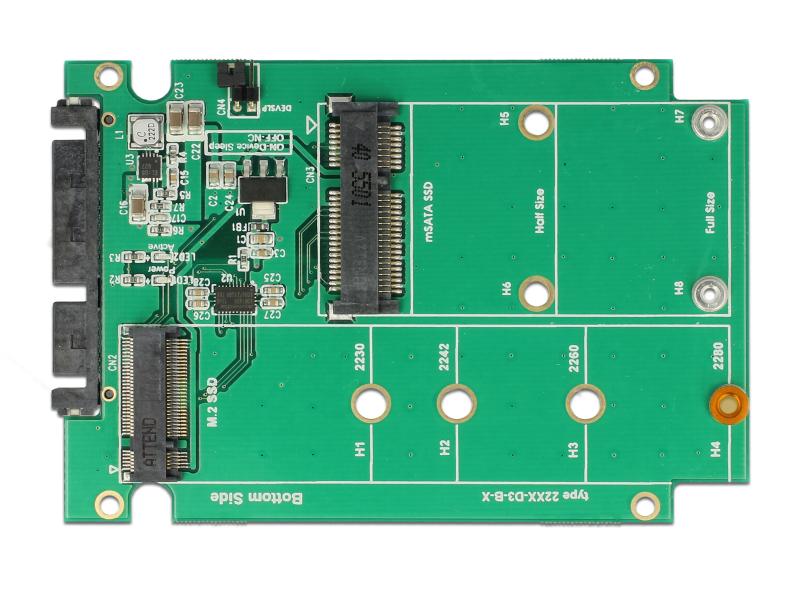 Delock 2.5-Adapterplatine M.2/mSATA - SATA 9.5mm