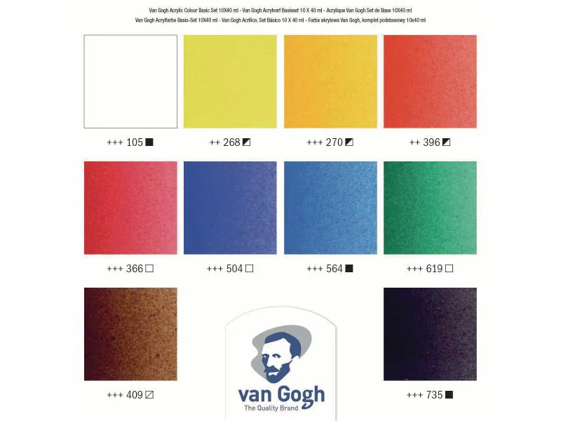 Van Gogh Acrylfarbe Basic-Set, 40 ml, Mehrfarbig