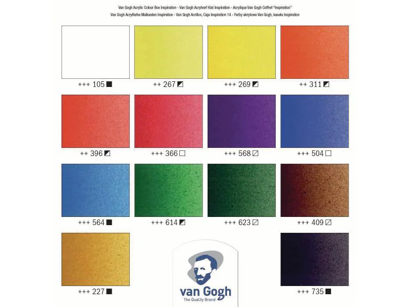 Van Gogh Acrylfarbe Inspiration Malkasten, 40 ml, Mehrfarbig