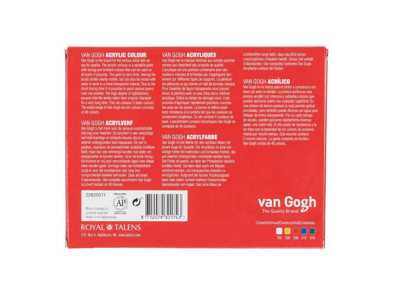 Van Gogh Acrylfarbe Starter-Set, 40 ml, Mehrfarbig
