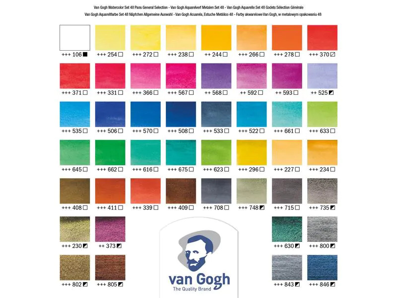 Van Gogh Aquarellfarbe 48er Set,Mehrfarbig