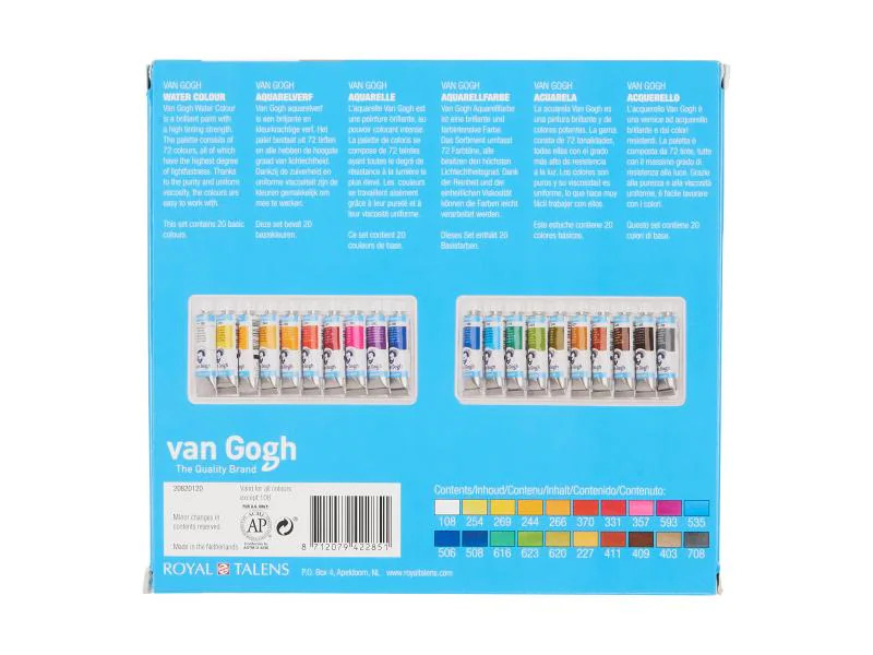 Van Gogh Aquarellfarbe Malkasten 20er-Set, Mehrfarbig