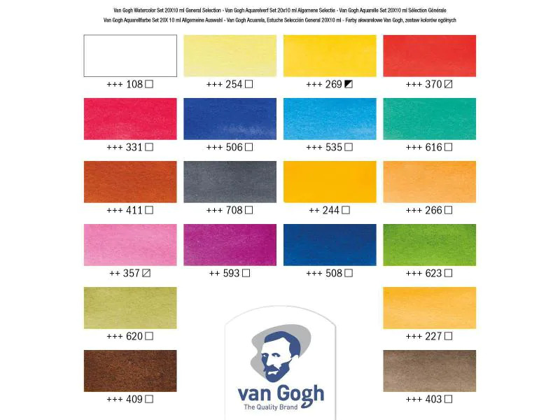 Van Gogh Aquarellfarbe Malkasten 20er-Set, Mehrfarbig