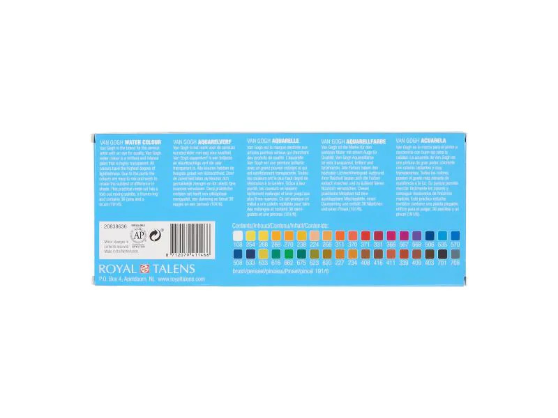 Van Gogh Aquarellfarbe Malkasten 36er-Set, Mehrfarbig