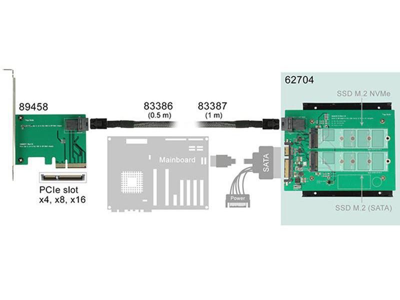 Delock 3.5-Adapterplatine M.2 - U.2