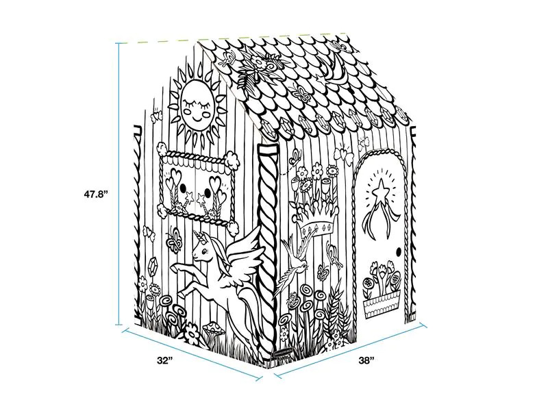 Fellowes Ausmal-Spielhaus Einhorn 121.3 x 96.5 x 81.3 cm