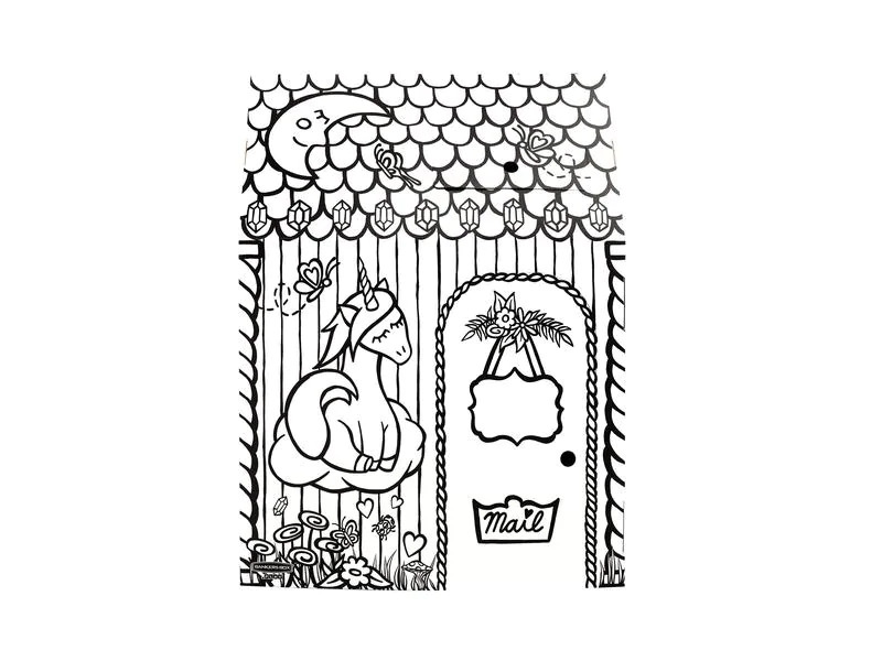 Fellowes Ausmal-Spielhaus Einhorn 121.3 x 96.5 x 81.3 cm