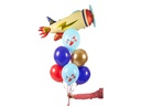 Partydeco Luftballon Flugzeug Mehrfarbig, Ø 30 cm, 6 Stück