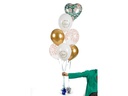 Partydeco Luftballon Love Gold/Weiss, Ø 30 cm, 6 Stück