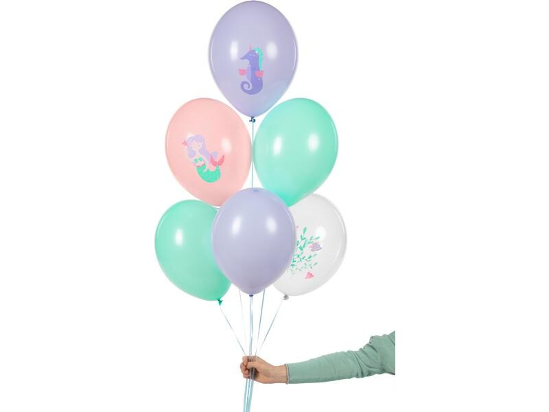 Partydeco Luftballon Meereswelt Grün/Rosa/Violett, Ø 30 cm, 6 Stück