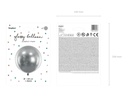 Partydeco Luftballon Rund Glossy 60 cm, Silber