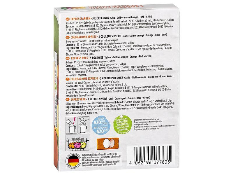 Brauns Heitmann Eierfarben Express 5 Stück, Mehrfarbig
