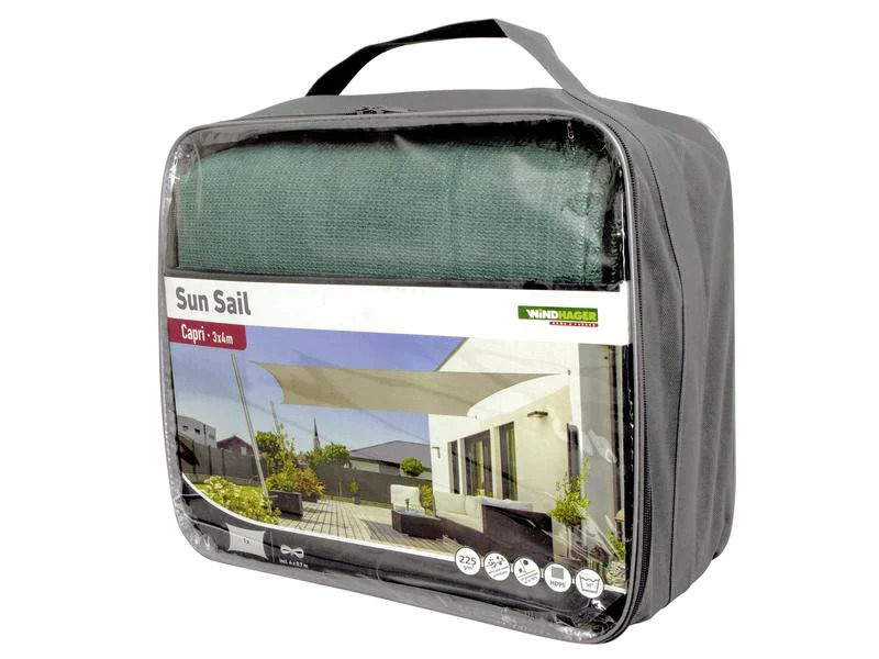 Windhager Sonnensegel Capri, 400 x 500 cm, Rechteck, Grau