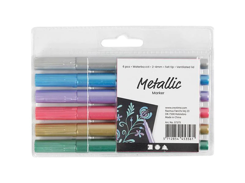 Creativ Company Fasermaler Metallic 6 Stück