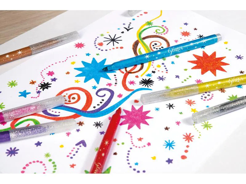Eberhard Faber Fasermaler Glitter 24 Stück, Mehrfarbig