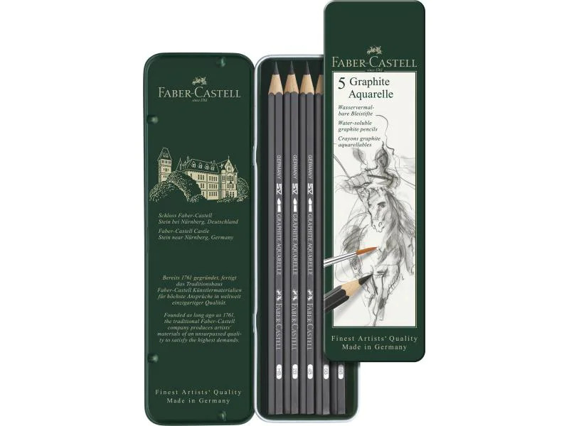 Faber-Castell Bleistift Graphite 5 Stück im Metalletui