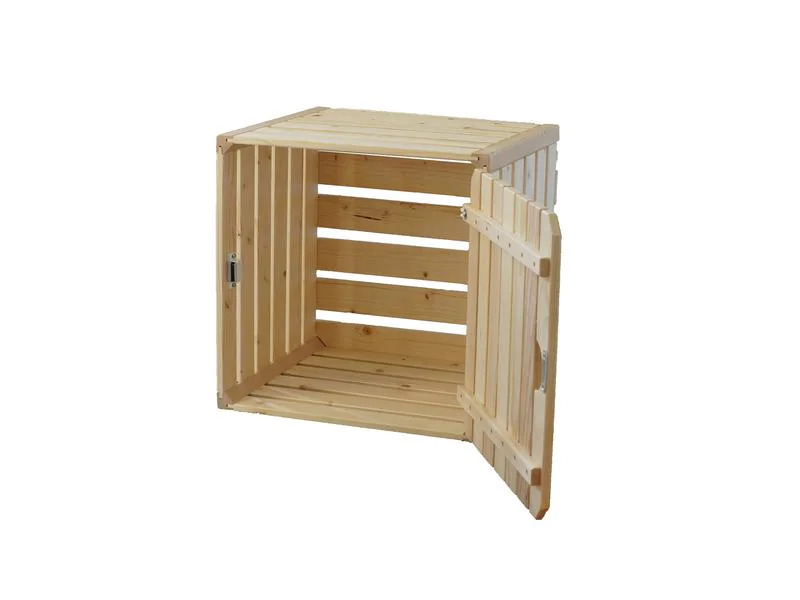 Holz Zollhaus Holzharasse Buddha mit Tür, 35 x 35 cm