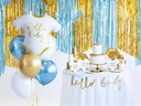 Partydeco Folienballon Baby romper Gold/Weiss
