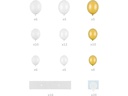 Partydeco Luftballon Herz Gold/Weiss, 166 x 160 cm, 68 Ballons