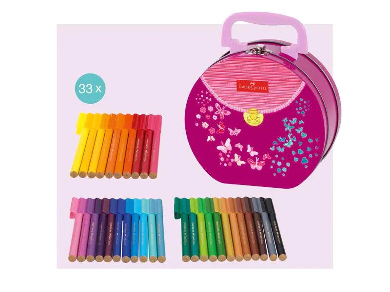 Faber-Castell Fasermaler Connector Blau; Pink; Rot