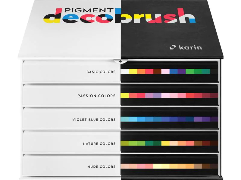 Karin Fasermaler Brushpen Pigment Deco Brush 60 Farben