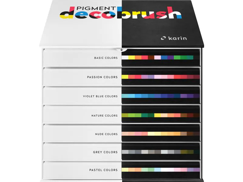 Karin Fasermaler Brushpen Pigment Deco Brush 84 Farben