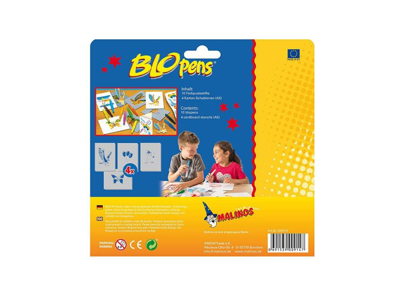 Malinos Airbrush-Pustestifte Blopens Rainbow 10 Stück