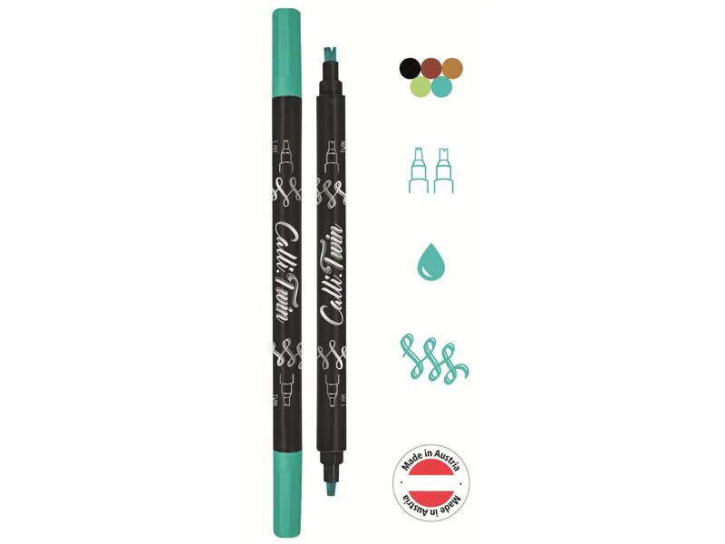 Online Fasermaler Callibrush Twin Handlettering Mehrfarbig, 5 Stück