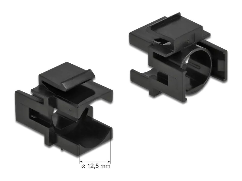 Delock Keystone-Modul 12.5 mm Durchführung, schwarz 4er-Pack