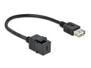 Delock Keystone-Modul USB2.0 USB-A  - USB-C, 25cm schwarz