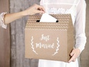 Partydeco Partyaccessoire Kartenbox Just Married 30 x 30.5 cm, Braun