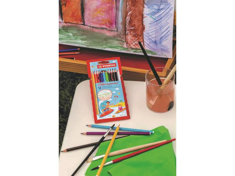 STABILO Aquarellfarbstifte Kids Design, 12 Stück