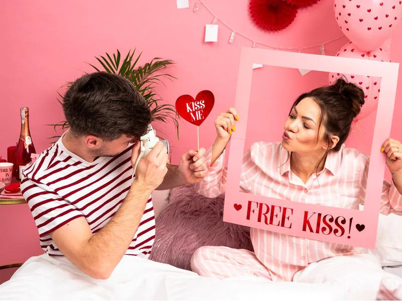 Partydeco Partyaccessoire Love is in the Air 7-teilig, Pink/Rot
