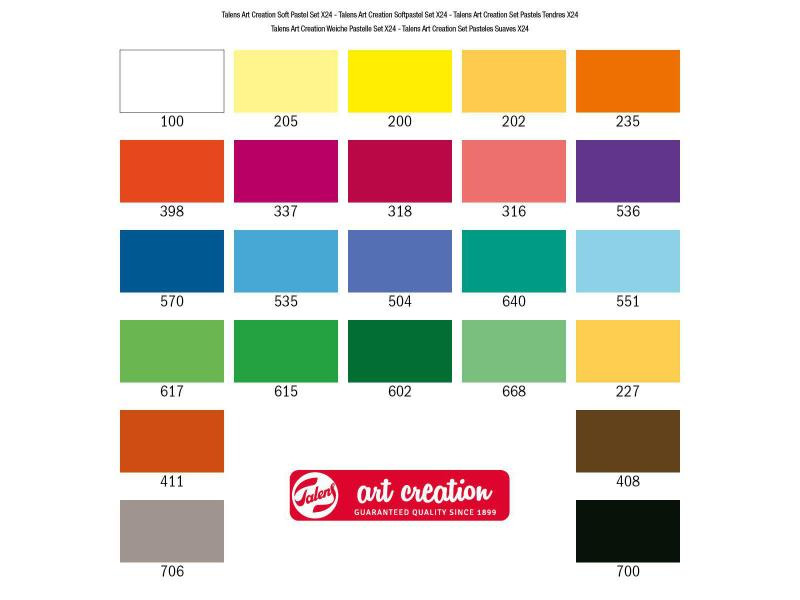 Talens Künstlerkreide Soft Pastels 24er Set, Mehrfarbig